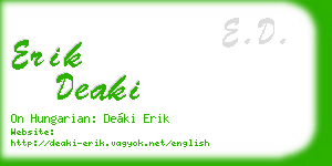 erik deaki business card